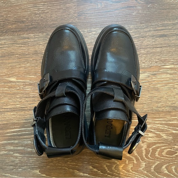 LEQARANT genuine leather high top moccasin, cutout style, made in Italy EU 39 - Picture 3 of 10